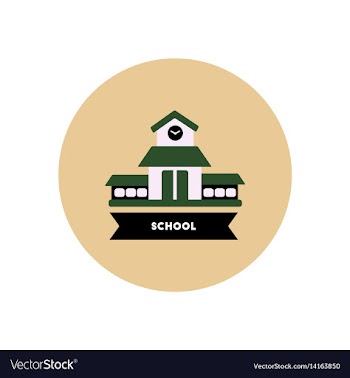 Stylish icon in color circle building school vector image