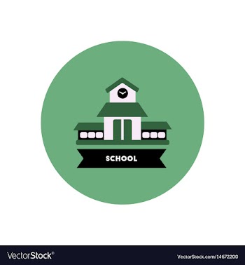 Stylish icon in color circle building school vector image