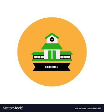 Stylish icon in color circle building school vector image