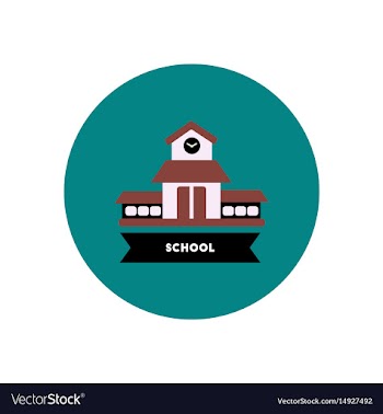 Stylish icon in color circle building school vector image