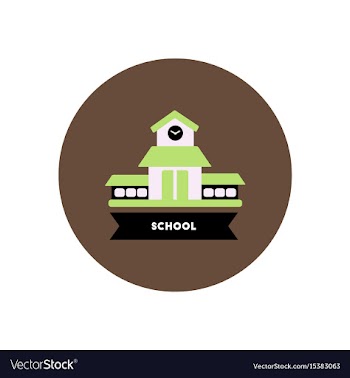 Stylish icon in color circle building school vector image