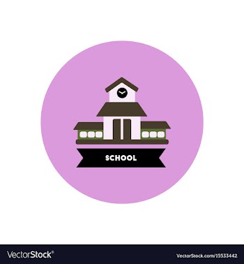 Stylish icon in color circle building school vector image