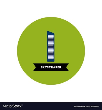 Stylish icon in color circle building skyscraper vector image