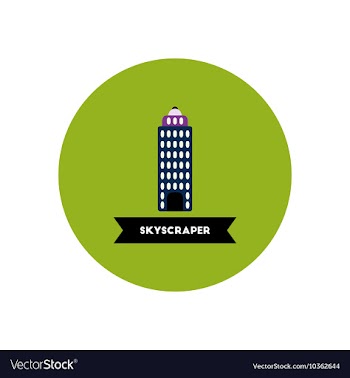 Stylish icon in color circle building skyscraper vector image