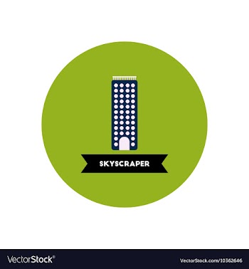 Stylish icon in color circle building skyscraper vector image