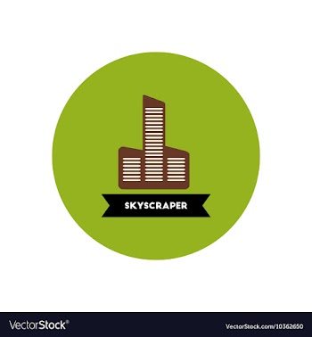 Stylish icon in color circle building skyscraper vector image