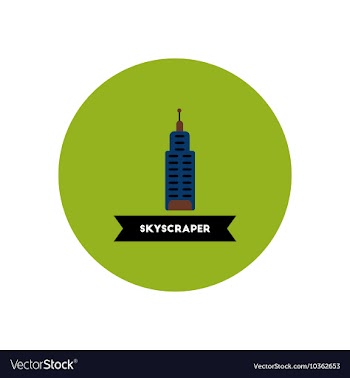 Stylish icon in color circle building skyscraper vector image