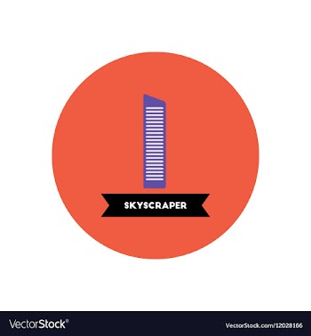 Stylish icon in color circle building skyscraper vector image