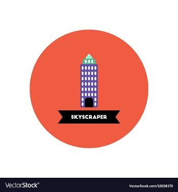 Stylish icon in color circle building skyscraper vector image