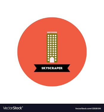 Stylish icon in color circle building skyscraper vector image
