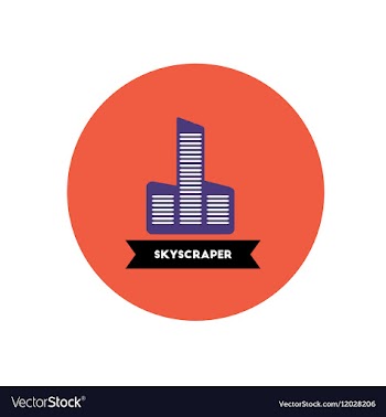 Stylish icon in color circle building skyscraper vector image