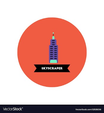 Stylish icon in color circle building skyscraper vector image