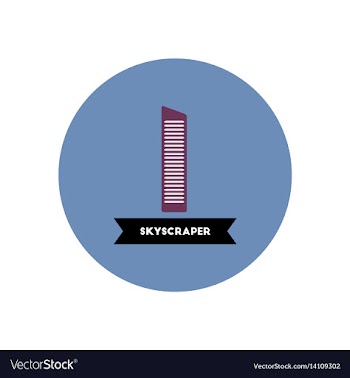 Stylish icon in color circle building skyscraper vector image