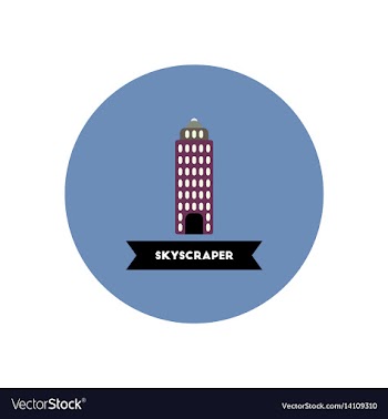 Stylish icon in color circle building skyscraper vector image