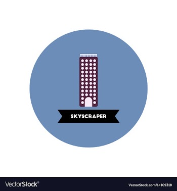 Stylish icon in color circle building skyscraper vector image