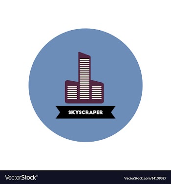 Stylish icon in color circle building skyscraper vector image