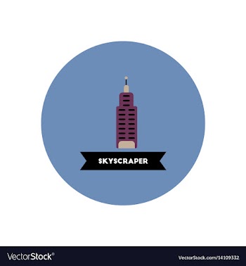 Stylish icon in color circle building skyscraper vector image