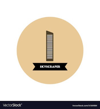 Stylish icon in color circle building skyscraper vector image