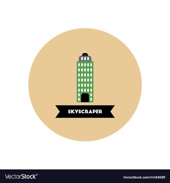 Stylish icon in color circle building skyscraper vector image
