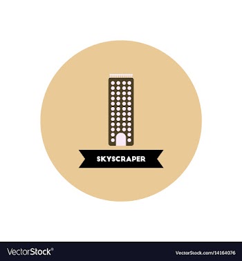 Stylish icon in color circle building skyscraper vector image