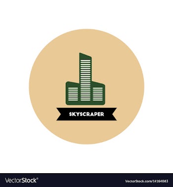 Stylish icon in color circle building skyscraper vector image