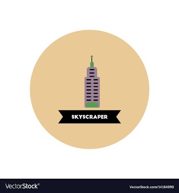 Stylish icon in color circle building skyscraper vector image