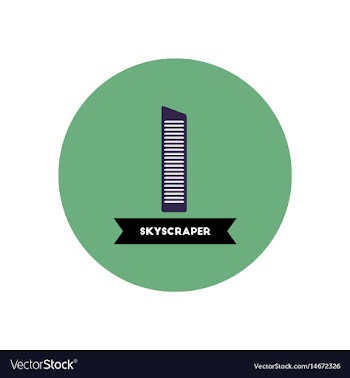 Stylish icon in color circle building skyscraper vector image