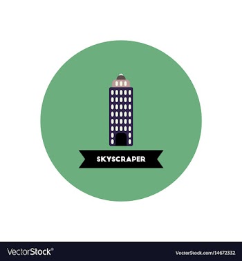 Stylish icon in color circle building skyscraper vector image