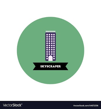 Stylish icon in color circle building skyscraper vector image