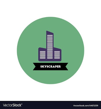 Stylish icon in color circle building skyscraper vector image
