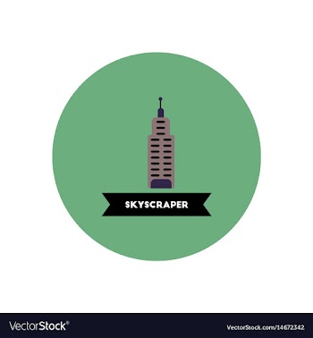 Stylish icon in color circle building skyscraper vector image