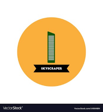 Stylish icon in color circle building skyscraper vector image