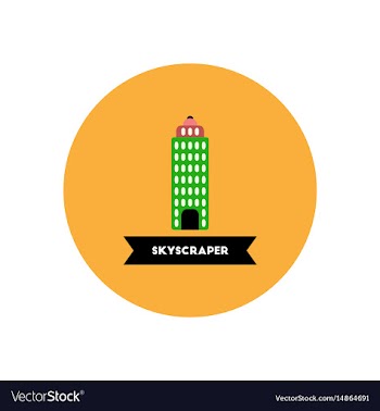 Stylish icon in color circle building skyscraper vector image