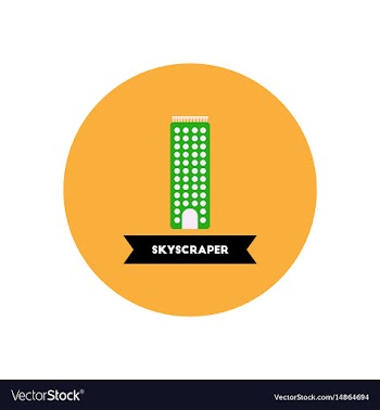Stylish icon in color circle building skyscraper vector image