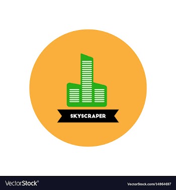Stylish icon in color circle building skyscraper vector image