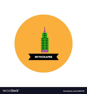 Stylish icon in color circle building skyscraper vector image