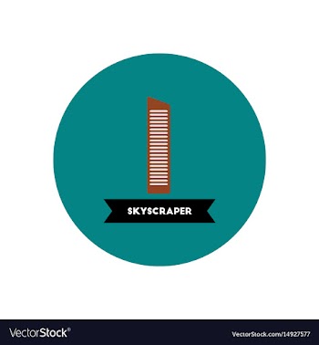 Stylish icon in color circle building skyscraper vector image