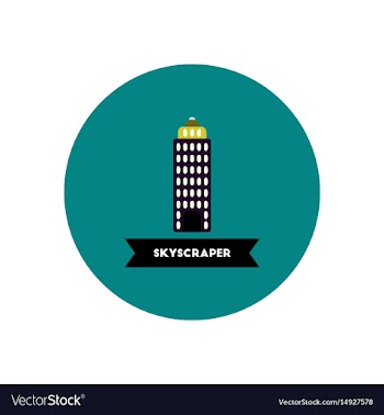 Stylish icon in color circle building skyscraper vector image