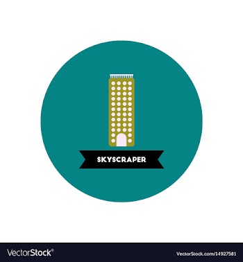 Stylish icon in color circle building skyscraper vector image