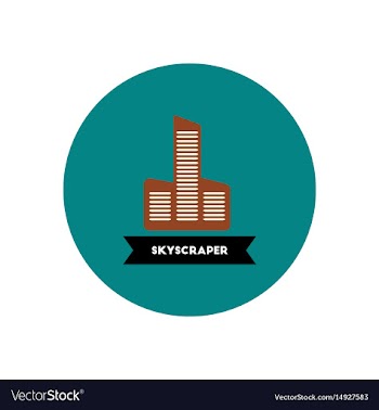Stylish icon in color circle building skyscraper vector image