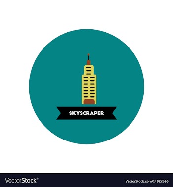 Stylish icon in color circle building skyscraper vector image