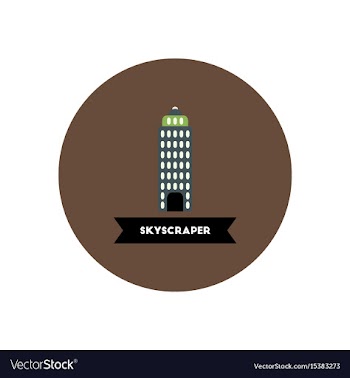 Stylish icon in color circle building skyscraper vector image