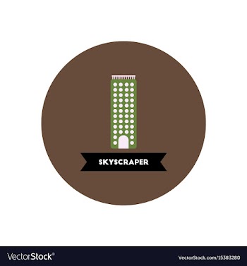 Stylish icon in color circle building skyscraper vector image