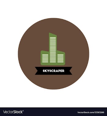 Stylish icon in color circle building skyscraper vector image