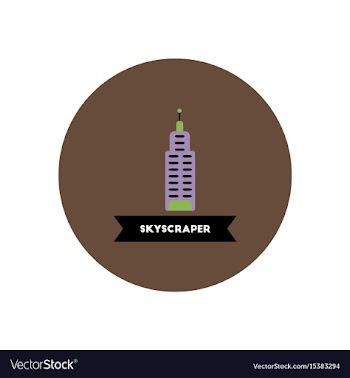 Stylish icon in color circle building skyscraper vector image