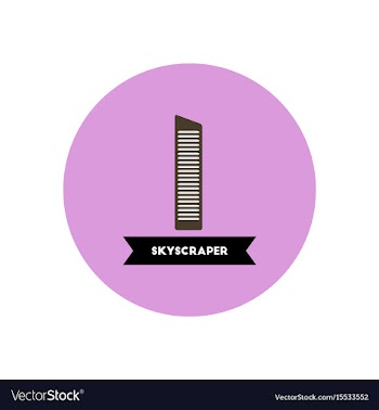 Stylish icon in color circle building skyscraper vector image