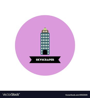 Stylish icon in color circle building skyscraper vector image