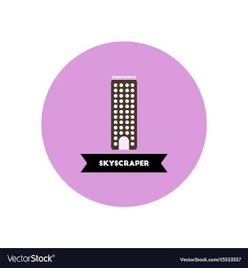 Stylish icon in color circle building skyscraper vector image