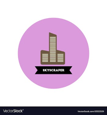 Stylish icon in color circle building skyscraper vector image