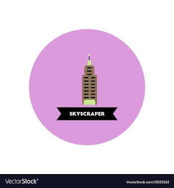 Stylish icon in color circle building skyscraper vector image